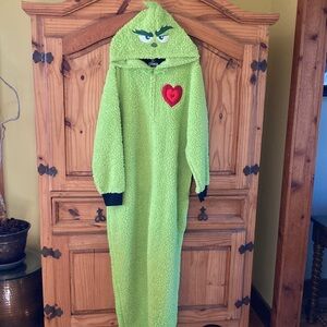 Women’s Dr. Seuss The Grinch green hooded one piece pajamas - size 2X (18/20)
